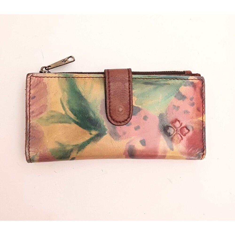 Patricia Nash Nazari Leather Bifold Wallet Floral Butterfly 7X3